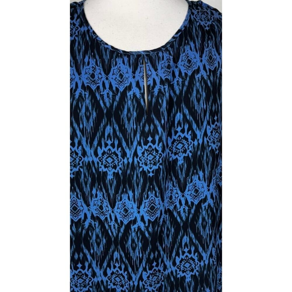 Cato Est 1946 14/16W Blue Black Pattern Sleeveless Blouse Polyester - Picture 2 of 11